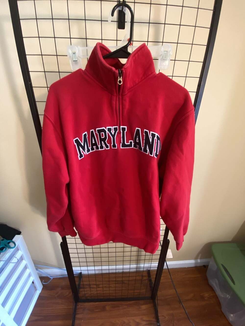 JanSport Maryland Terrapins Quarter Zip Sweatshirt Size M Red